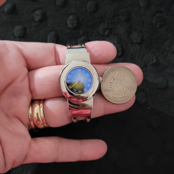 Item #W34 Ladies Watch Cuff style Blue Face PL331S - Picture 3 of 5